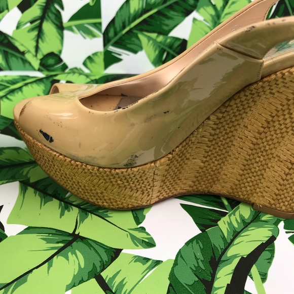 Gucci Vitello Vernice Soft Sable Woven Wedges - Picture 5 of 8